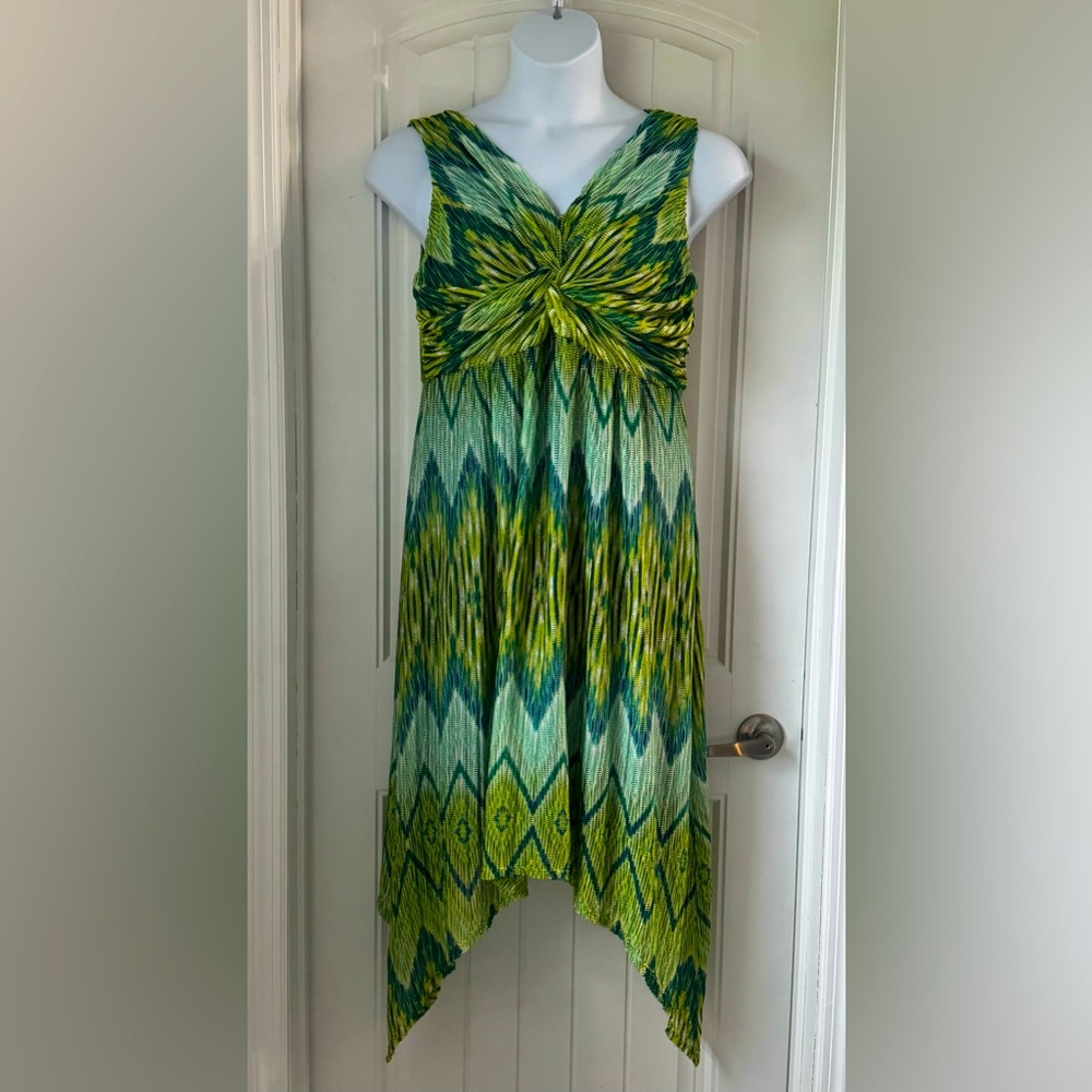 Chico’s woven green and yellow dress